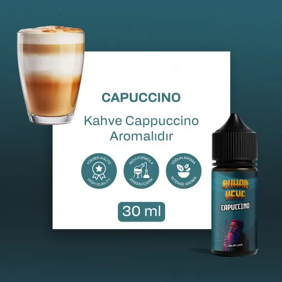 bhk cappuccino salt likit 30ml kahveli aromali