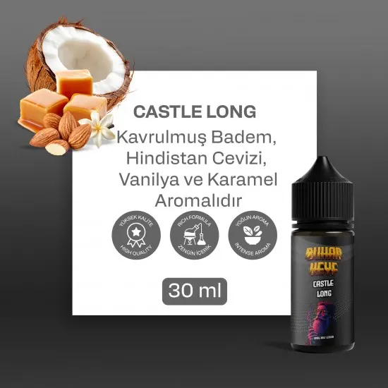 bhk castle long salt likit 30ml badem hindistan cevizi karamel