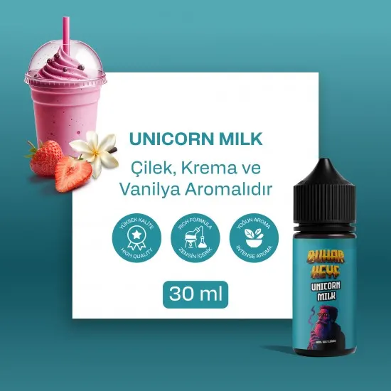 bhk unicorn milk salt likit 30ml cilek krema vanilya