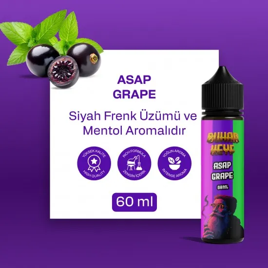 BHK Asap Grape Likit - Siyah Üzüm Mentol 60ML