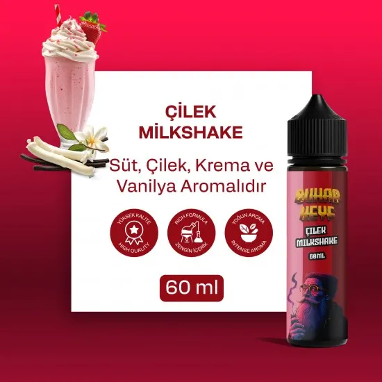 BHK Çilek Milkshake Likit - Strawberry Milkshake 60ML