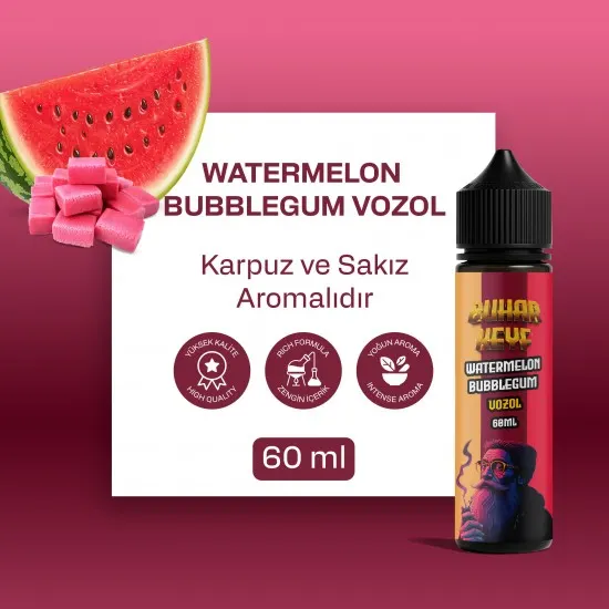 VOZOL Watermelon BubbleGum Likit - Karpuzlu Sakız 60ML